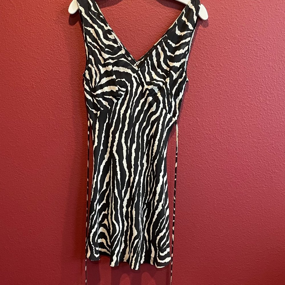 Realisation Par Isabelli Mini Dress- Zebra Print; Small